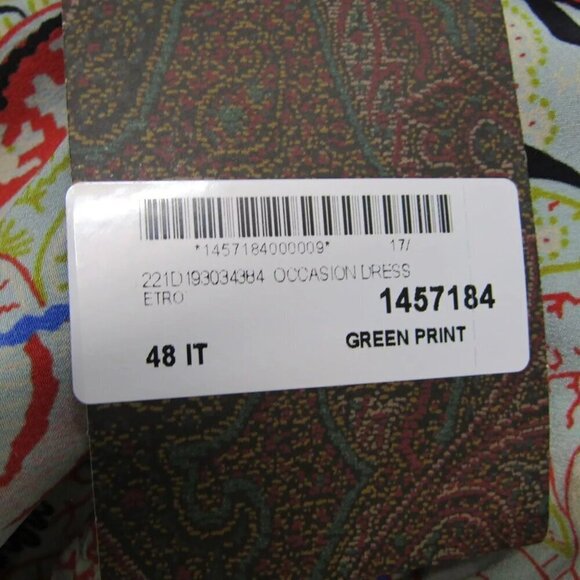 NEW ETRO Women's One Shoulder Silk Dress Multicolor Size 12 - Picture 15 of 16